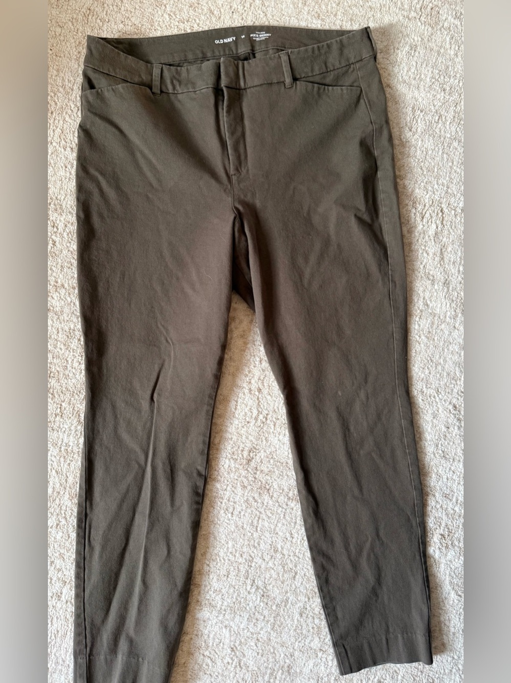 Old Navy Women’s Pixie Pants Olive Skinny 14